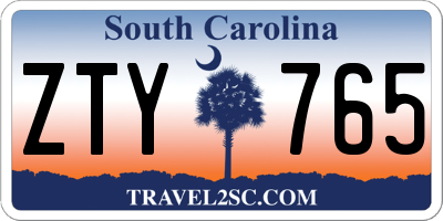 SC license plate ZTY765
