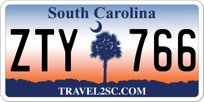 SC license plate ZTY766