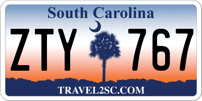 SC license plate ZTY767