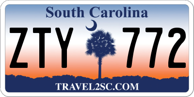 SC license plate ZTY772