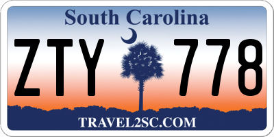 SC license plate ZTY778