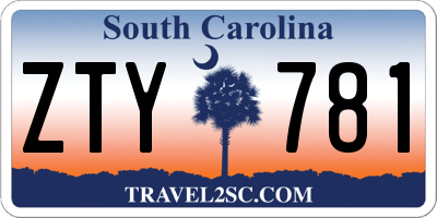 SC license plate ZTY781