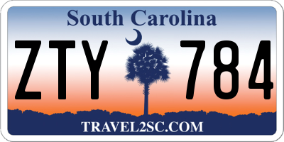 SC license plate ZTY784