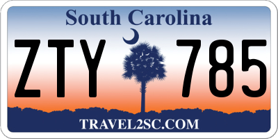SC license plate ZTY785