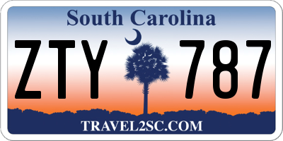SC license plate ZTY787