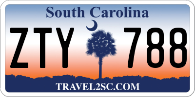 SC license plate ZTY788