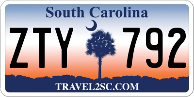 SC license plate ZTY792
