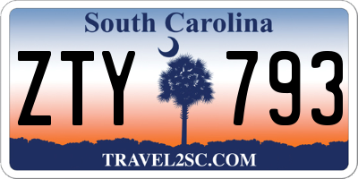 SC license plate ZTY793