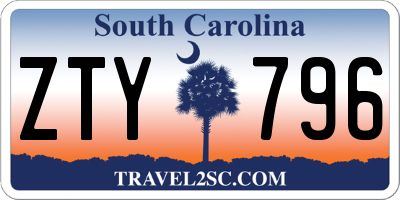 SC license plate ZTY796