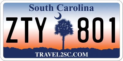 SC license plate ZTY801