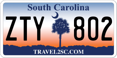 SC license plate ZTY802