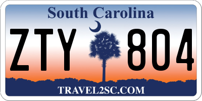 SC license plate ZTY804