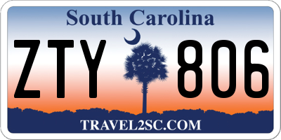 SC license plate ZTY806
