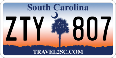 SC license plate ZTY807