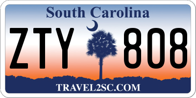 SC license plate ZTY808
