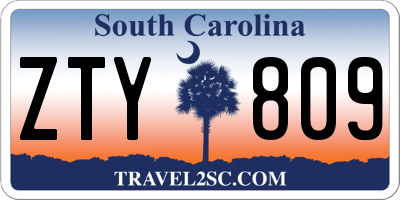 SC license plate ZTY809