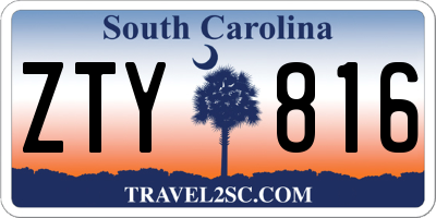 SC license plate ZTY816