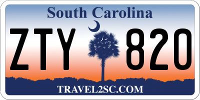 SC license plate ZTY820