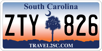 SC license plate ZTY826