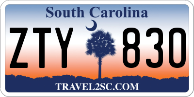 SC license plate ZTY830