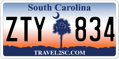 SC license plate ZTY834