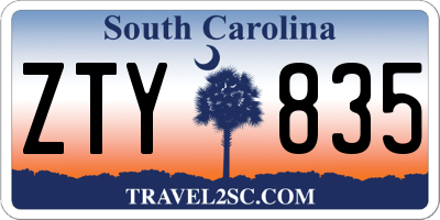 SC license plate ZTY835