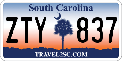 SC license plate ZTY837
