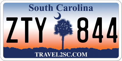 SC license plate ZTY844