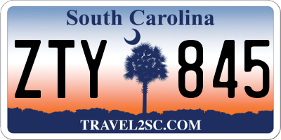 SC license plate ZTY845