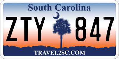 SC license plate ZTY847