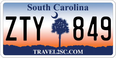 SC license plate ZTY849