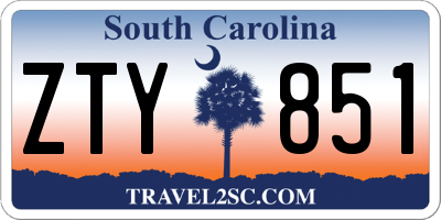SC license plate ZTY851