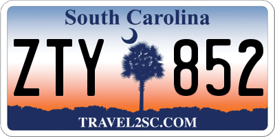 SC license plate ZTY852