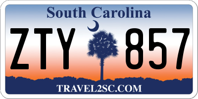 SC license plate ZTY857