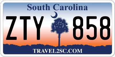 SC license plate ZTY858