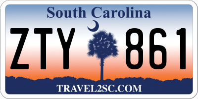 SC license plate ZTY861