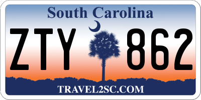 SC license plate ZTY862