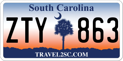 SC license plate ZTY863