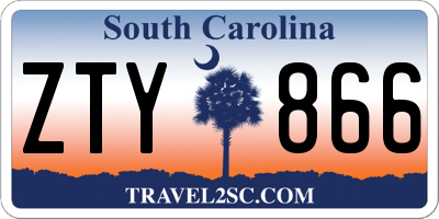 SC license plate ZTY866