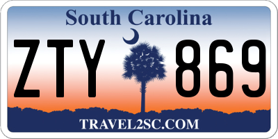 SC license plate ZTY869
