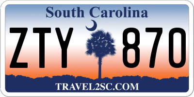 SC license plate ZTY870