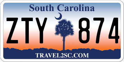SC license plate ZTY874
