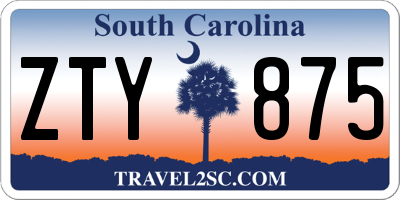 SC license plate ZTY875