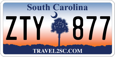 SC license plate ZTY877