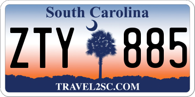SC license plate ZTY885