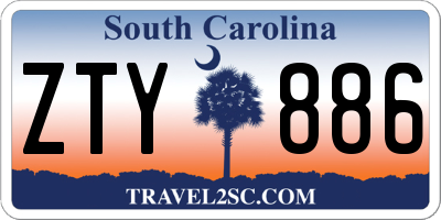 SC license plate ZTY886