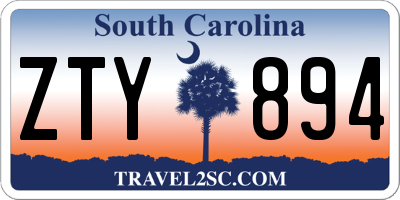 SC license plate ZTY894