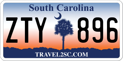 SC license plate ZTY896