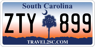 SC license plate ZTY899