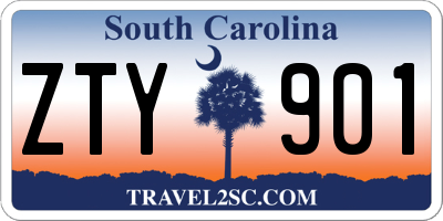 SC license plate ZTY901